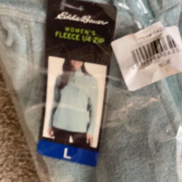 Eddie Bauer Women's Quest Fleece 1/4-Zip - Solid Pullover, Coast Size Large, NWT - Picture 5 of 5